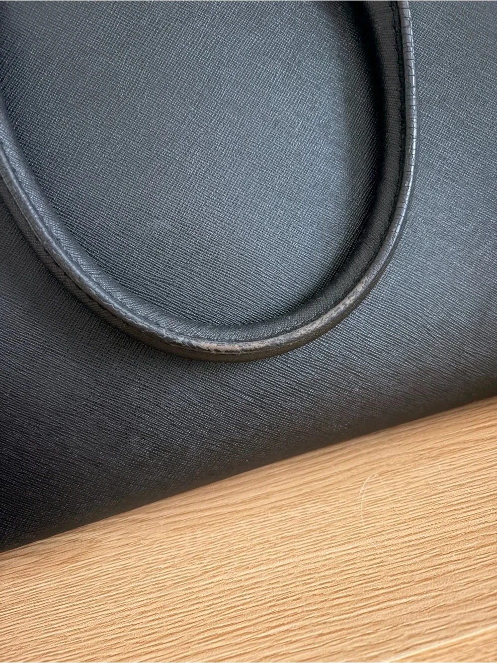 MICHAEL KORS Selma Black Saffiano Leather Satchel with Gold Hardware